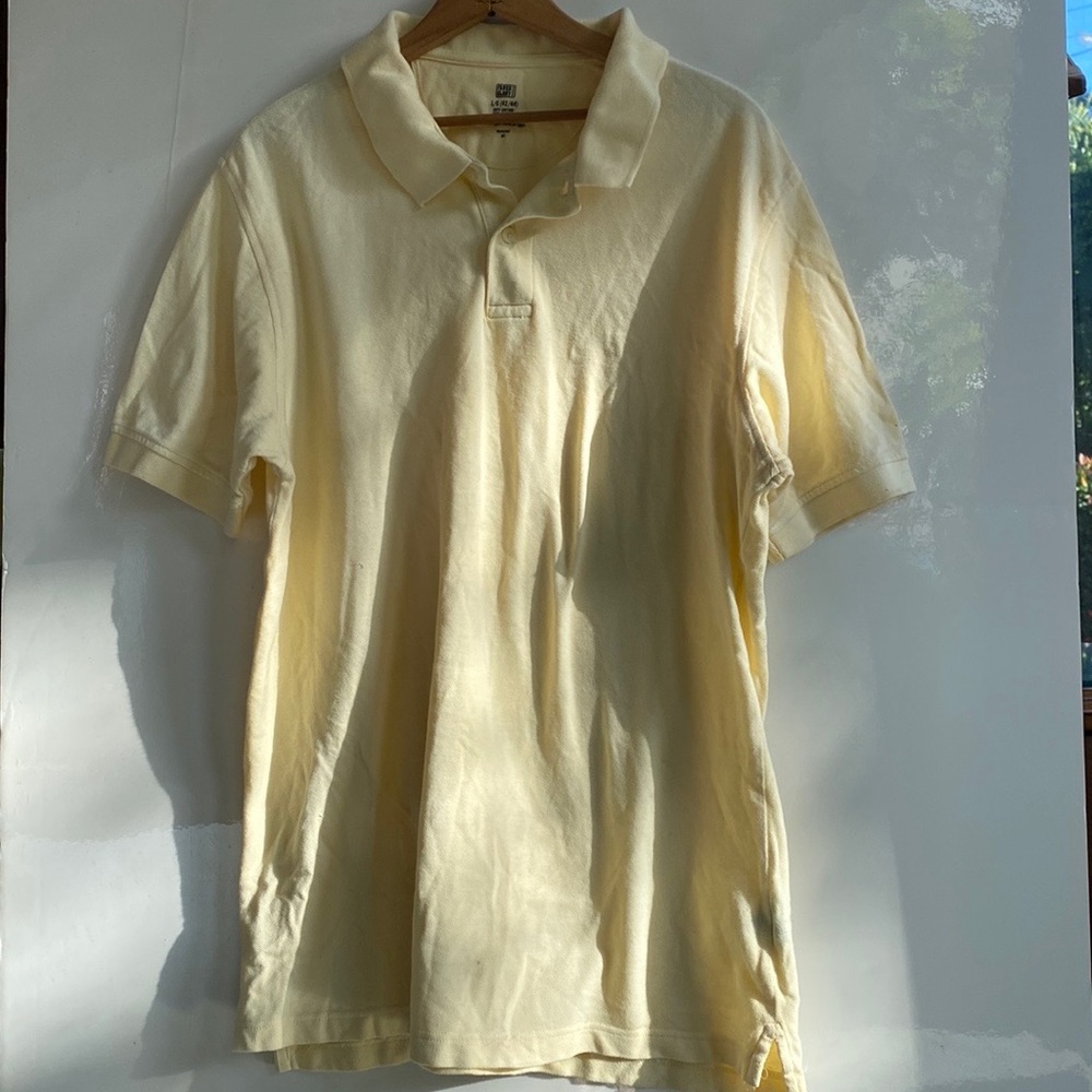 Men’s FADED GLORY polo size L 100% cotton pique polo size L/G (42/44) yellow